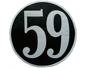 59 Club logo synthetic leather back patch 10 inch - Click Image to Close